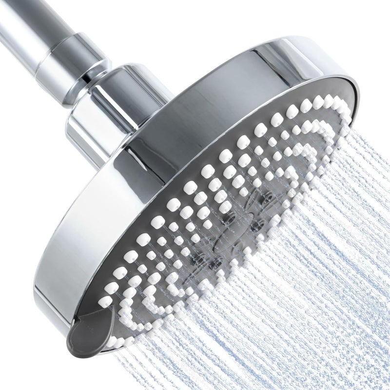 Offo Shower Head, High Pressure Shower Head with 6 Mode, Fixed Showerheads for Strong Water Flow & Relaxing Shower Experience, Chrome - Image 1